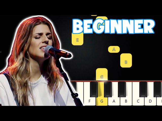 What A Beautiful Name - Hillsong Worship | Beginner Piano Tutorial | Easy Piano