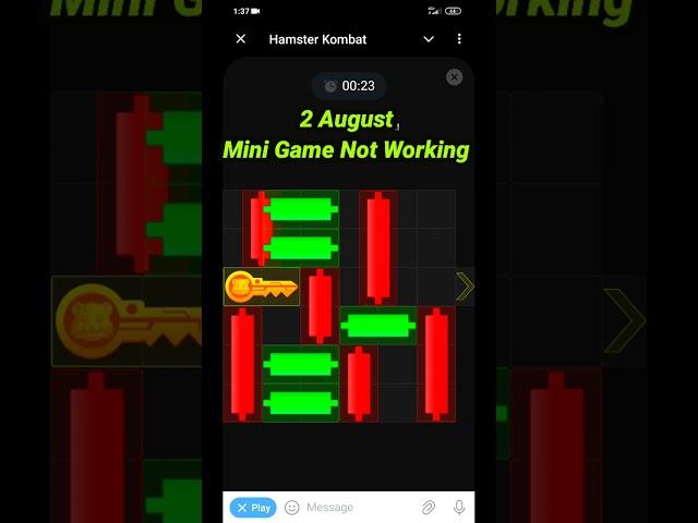 Hamster Kombat Mini Game 2 August | Mini Game Not Working Today | 2 August Mini Game Problem