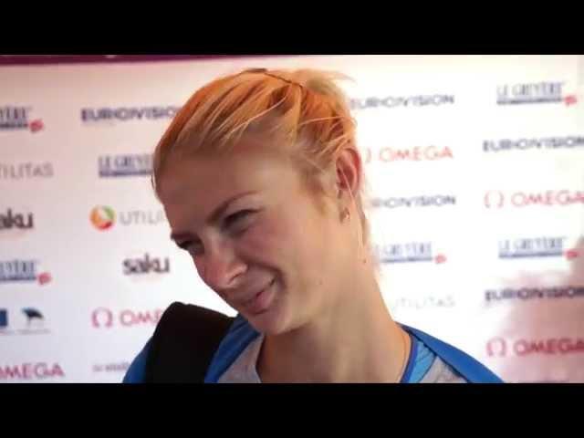 Tetyana Ptashkina (UKR) after winning Bronze in the Triple Jump