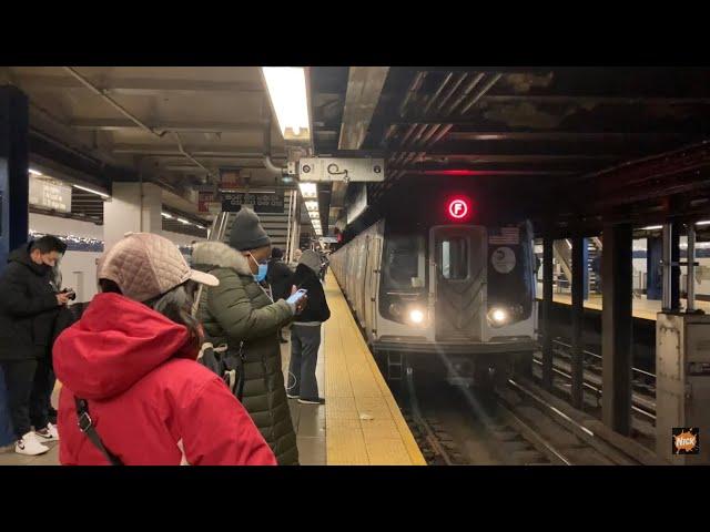 ᴴᴰ IND Queens Blvd Line: (E) (F) Exp (M) (R) Local Train Action @ Jackson Heights-Roosevelt Av.