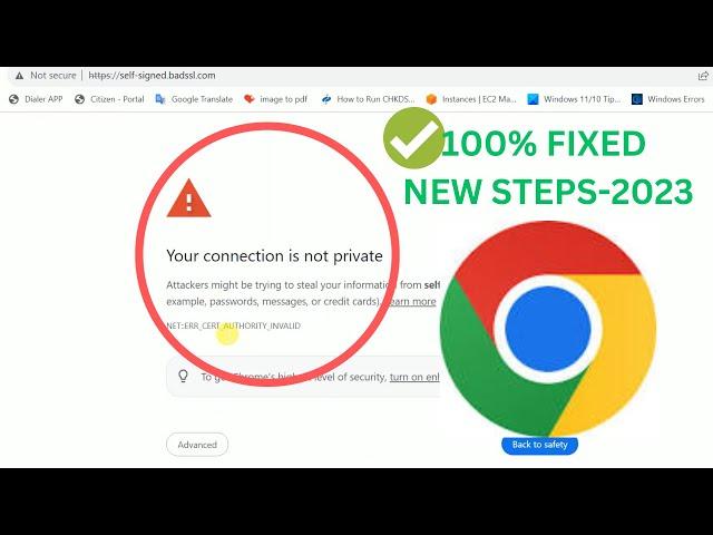 How to Fix “Your Connection is Not Private” Error on Google Chrome (UPDATED 2023) WINDOWS 10/11/7/8