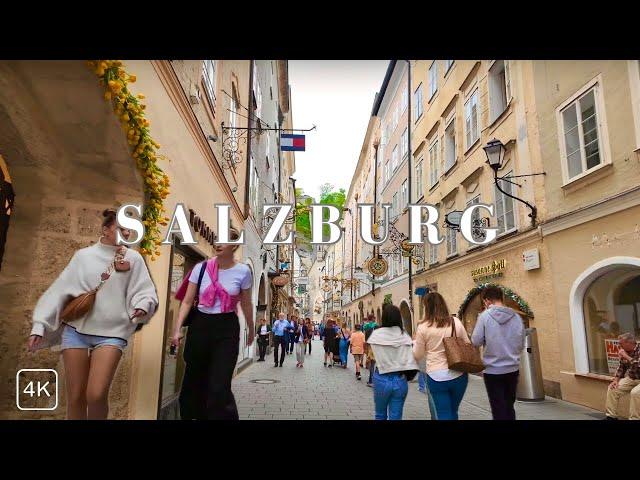 Salzburg Austria Street Walk  | Walking Tour in 4K