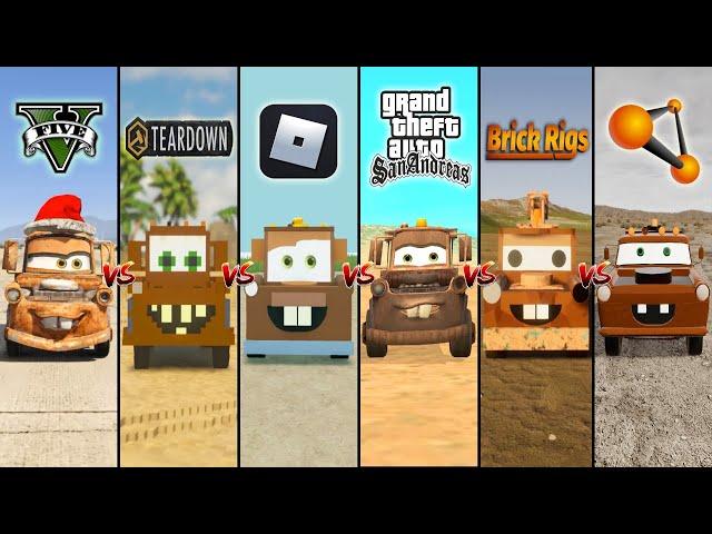 GTA 5 Tow Mater vs Teardown vs Roblox vs BeamNG drive vs GTA SA vs Brick Rigs - WHICH IS BEST?