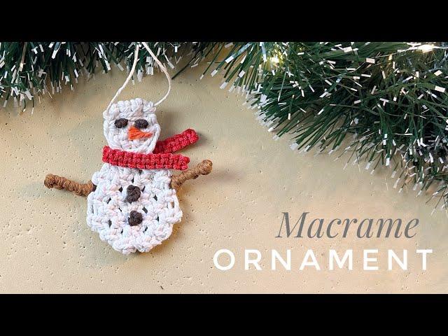 DIY Macrame Snowman Christmas Ornament