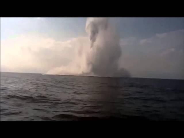 What a sea mine explosion looks like