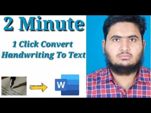 Just 1 Click Convert Handwriting To Text