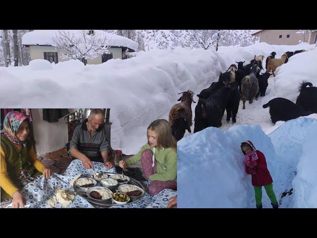 KÖY KAR ALTINDA KALDI | SOBA FIRININDA KARNIYARIK