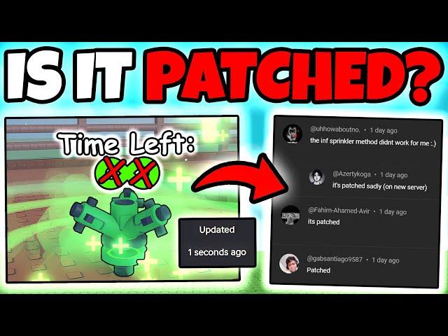INFINITE SPRINKLER GLITCH Just Got PATCHED? (Grow A Garden)