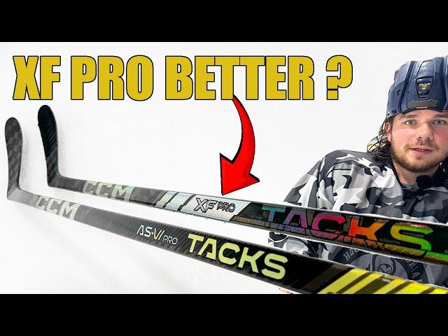 On Ice with CCM Tacks XF Pro vs AS6 Pro hockey stick review - No tech talk ! is it a better stick ?