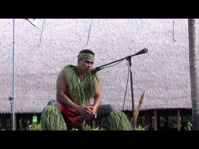 Funny man at  Polynesia cultural center; tour in Honolulu, Hawaii-US (Good show)