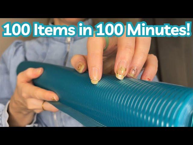 ASMR * 100 Items in 100 Minutes! * Fast Tap/Scratch/Crinkling * No Talking * ASMRVilla