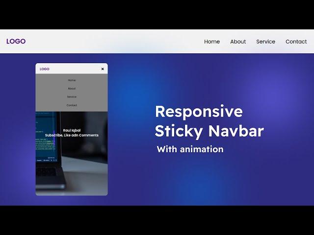 Responsive Sticky Navbar - HTML CSS & JavaScript