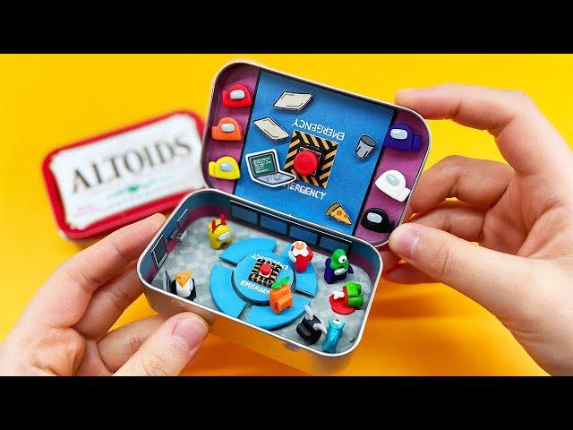 Making AMONG US Cafeteria in ALTOIDS Tin Case | Clay DIY 