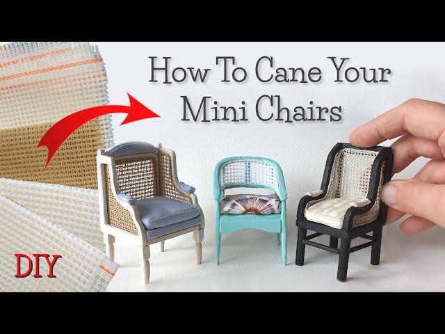 Add Easy CANE EFFECT #CaneChair #MiniatureChair #Miniatures #DollhouseChairs #RattanChair #DIY