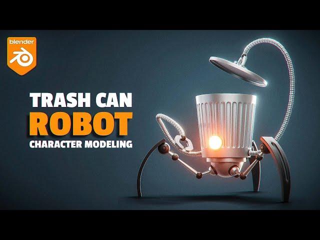 Blender MODELLING For Beginners - TRASH CAN ROBOT