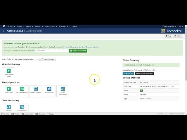 Joomla 3: Intro to Akeeba Backup