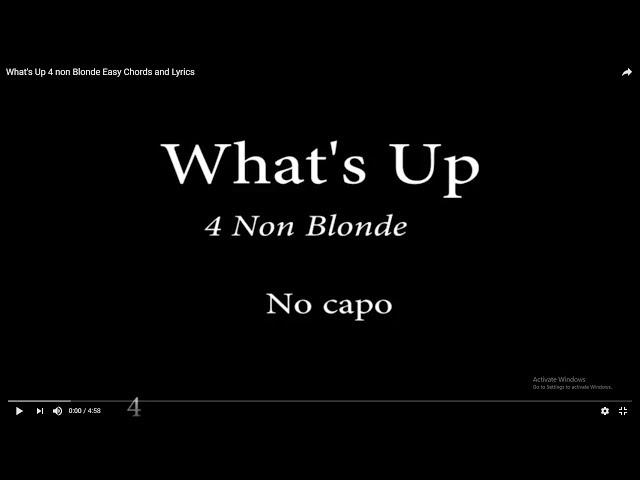 What's Up 4 non Blonde Easy Chords and Lyrics