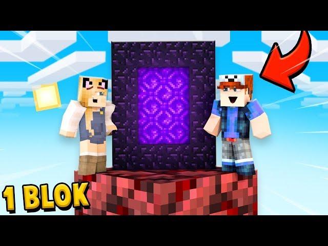 ZROBILIŚMY PORTAL DO NETHERU NA JEDNYM BLOKU w Minecraft | Vito i Bella