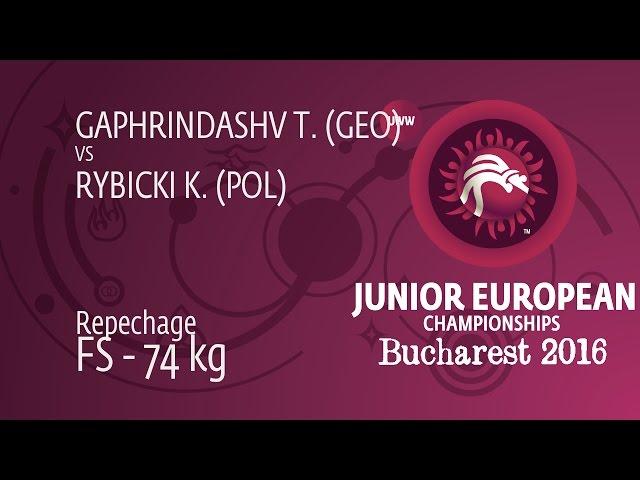 Repechage FS - 74 kg: T. GAPHRINDASHV (GEO) df. K. RYBICKI (POL), 9-5