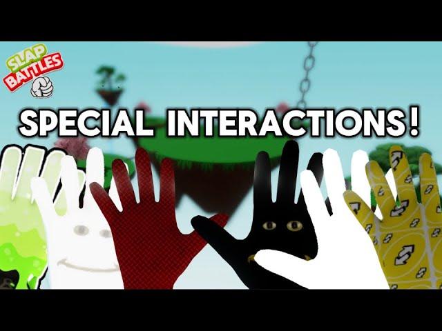 EVERY SPECIAL GLOVE INTERACTION IN SLAP BATTLES || Part 1