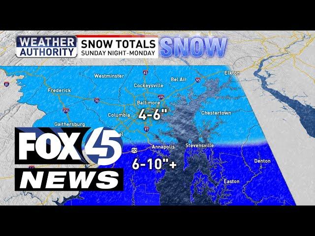 WINTER WEATHER ALERT UPDATE: Impactful winter weather to arrive Monday in Maryland