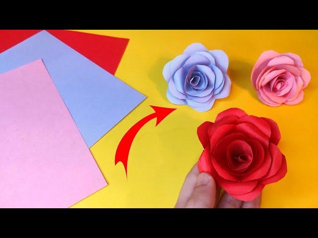 How To Make Easy Paper Flowers / Make Realistic Rose / DIY Gift Ideas