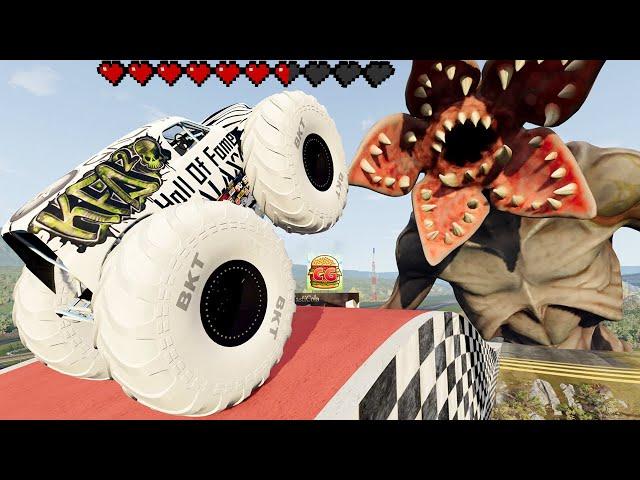 Monster Truck Madness #9 | Long Jumps and Crashes | BeamNG Drive - Griff's Garage