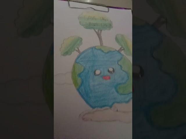 save Earth drawing.To in courage the people.please save Earth