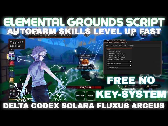 [Beta]Elemental Grounds Script Pastebin AutoFarm Levels Fast Gain Skills AutoUse Free No Key's