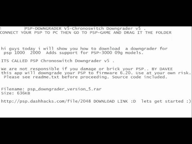 Chronoswitch Downgrader FOR PSP!.