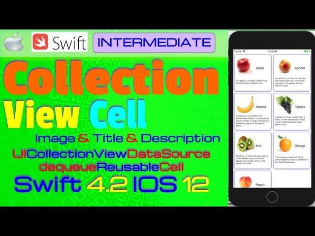 IOS 12, Swift 4, Tutorial : How To Create Dynamic Custom CollectionView ( with Image & Text )