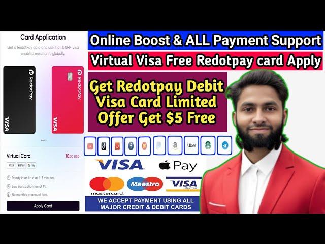 Redotpay Visa/Debit Card-Limited Offer Get $5 Free Virtual Card all platform pay support 2025!