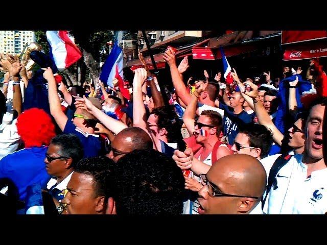 Cheerful fans on the streets before France vs Ecuador