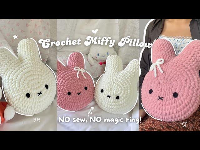 ୨୧ No Sew, No Magic Ring Crochet Bunny Pillow | Quick and Easy Crochet Tutorial