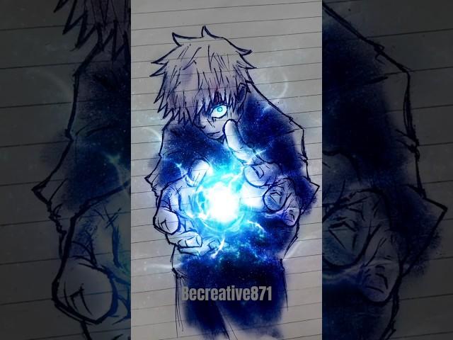 Drawing Gojo Satoru using "AR Drawing App"|Glowart|"#ARDrawing #ARDrawingApp #animedrawing