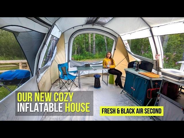 Cozy 2 bedroom inflatable TENT for camping - Quechua AIR second unpacking and review #campground