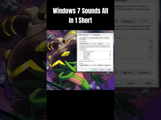 Windows 7 Default Sounds #shorts #windows