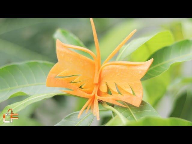 Beautiful Carrot Butterfly Carving Garnish | Lavy Fuity