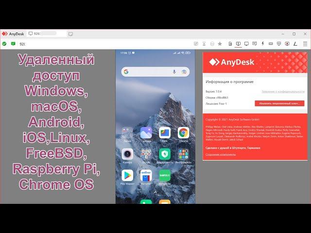 Удаленный доступ с помощью программы AnyDesk.