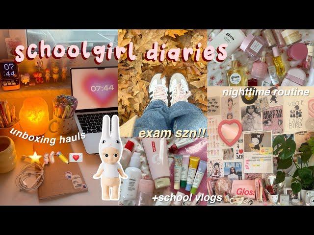 🩰 days in my life- exam season grwm, night routine (makeup, skincare..) | aesthetic vlogs, school