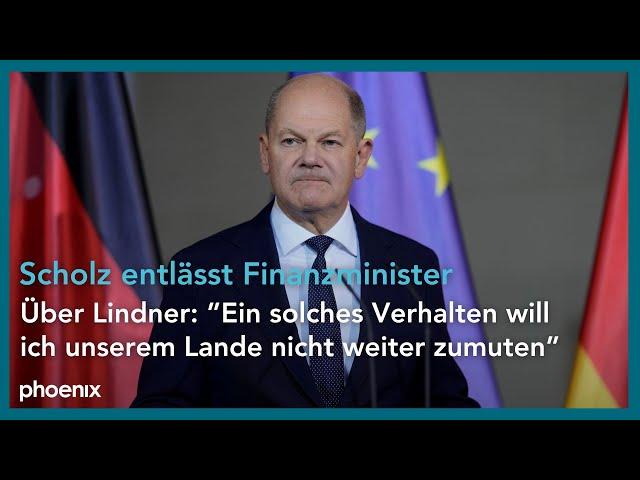 Ampel vor dem Aus: Statement von Bundeskanzler Olaf Scholz | 06.11.24