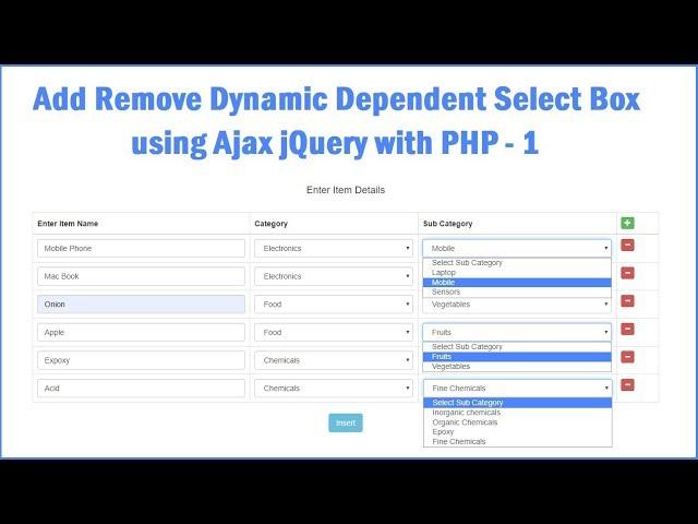 jQuery Add or Remove Dynamic Dependent Select Box using  PHP Ajax - 1