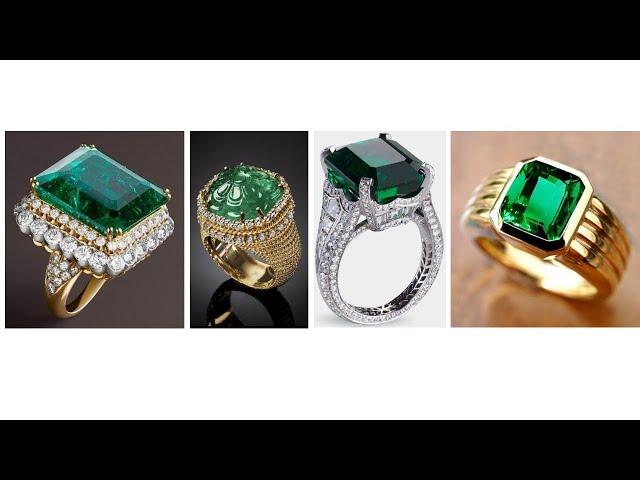 gold emerald rings with weight for men