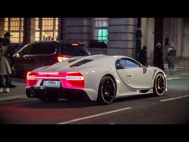 Supercars in London - #CSATW628 Hermes Bugatti Chiron SS, Veyron , Ford GT, 812 Competizione A