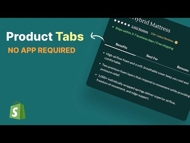 How To Add Product Tabs In Shopify [NO APP REQUIRED]