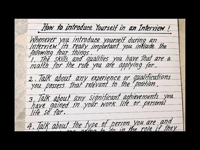 How To Introduce Yourself In An Interview! || The BEST ANSWER || MANHA EDUCATION