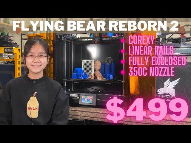 Flying Bear Reborn 2: CoreXY, linear rails, 1:7.5 gear ration direct drive fully enclosed 3d printer