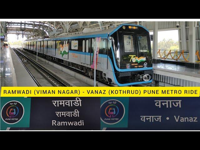 Ramwadi (Viman Nagar) To Vanaz (Kothrud) Aqua Line Full Journey, Pune Metro , 15 Kms In 28 Mins Ride