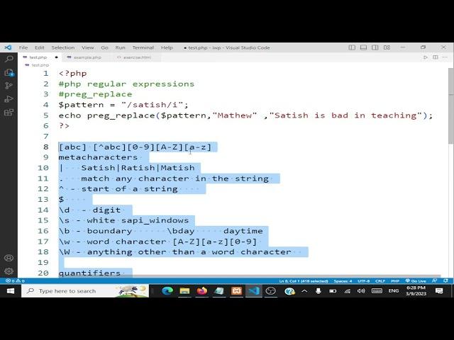 PHP - Regular Expressions - Exercises - Live Class Demonstration