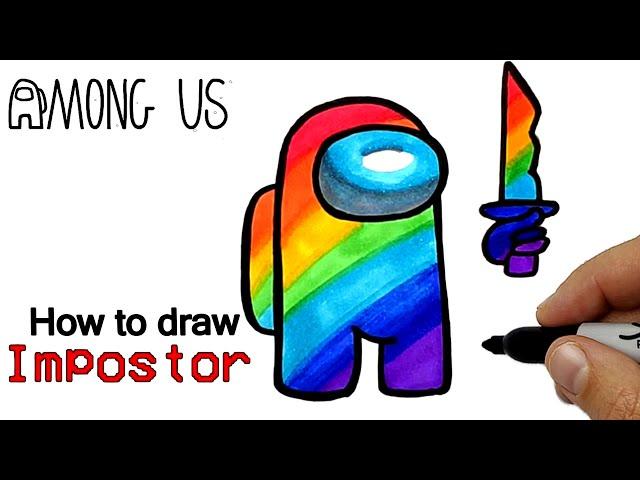 Как нарисовать Амонг Ас Предателя. How to draw Among Us Impostor. Among Us character drawings